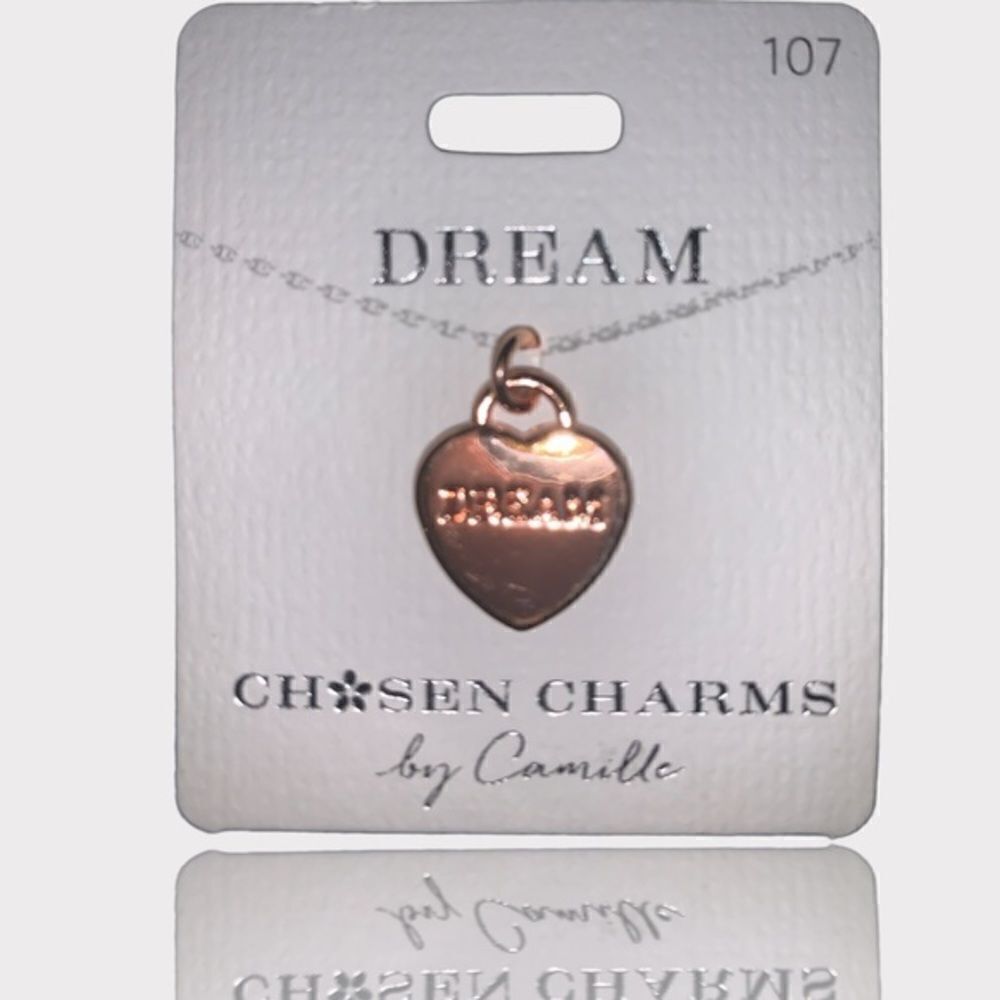 Rose Gold Charm by Chosen Charms by Camille NWT With 18’ Rose Gold Chain and Box